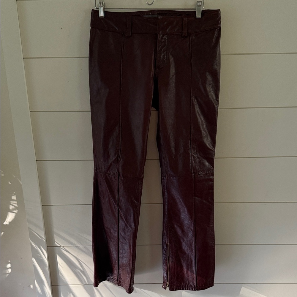 Vintage Y2K Gap Dark Red Leather Pants sz 8